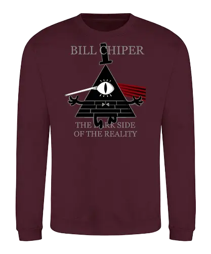 dark side - bill chiper, triangle, cartoon, adventure, parody, comedy, all seing eyes, world - Sweatshirt