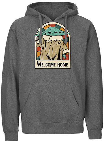 welcome home alien  - Bounty Hunter, grogu, movies, 80s, 90s, vintage, classic, music, alien, ufo - Fairtrade Hoodie