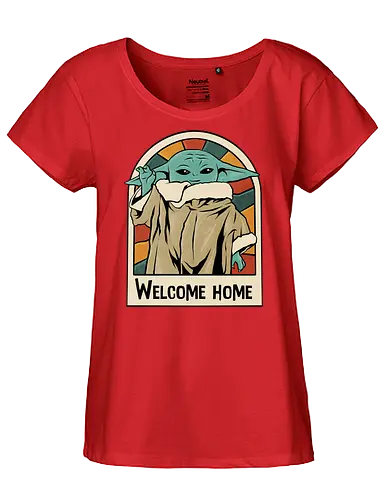 welcome home alien  - Bounty Hunter, grogu, movies, 80s, 90s, vintage, classic, music, alien, ufo - Fairtrade Girl Shirt