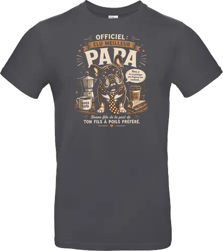 Elu Meilleur Papa Bouledogue Français Vintage Cadeau Fete des Peres
