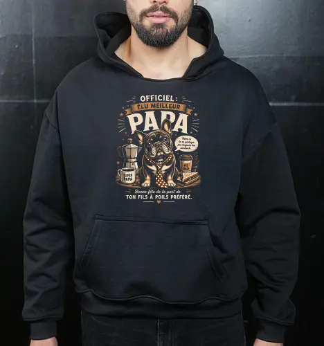 Elu Meilleur Papa Bouledogue Français Vintage Cadeau Fete des Peres