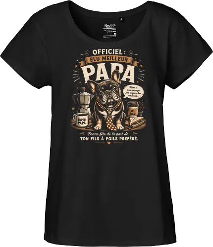 Elu Meilleur Papa Bouledogue Français Vintage Cadeau Fete des Peres