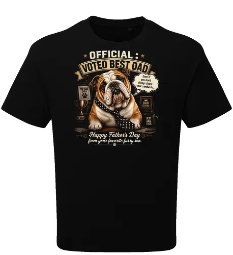 Official Voted Best Dad Vintage English Bulldog Dad Father's Day Gift