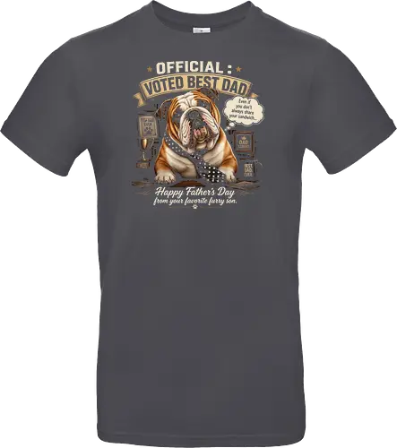 Official Voted Best Dad Vintage English Bulldog Dad Father's Day Gift