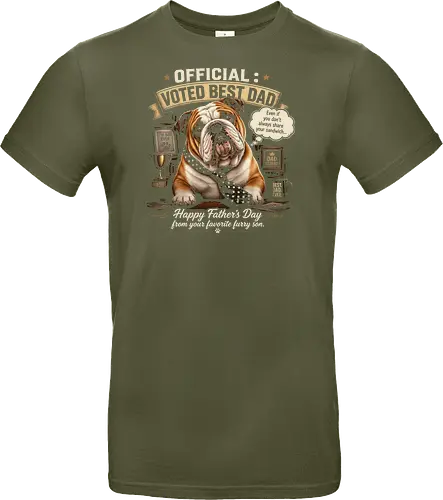Official Voted Best Dad Vintage English Bulldog Dad Father's Day Gift