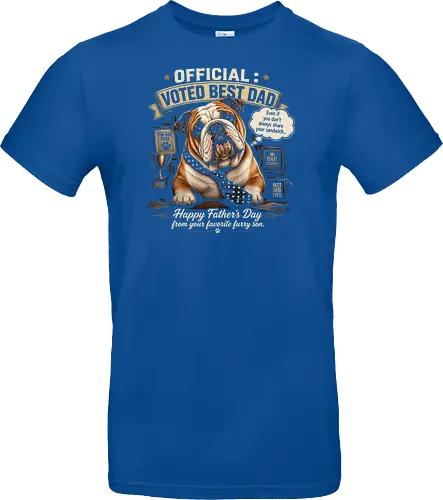 Official Voted Best Dad Vintage English Bulldog Dad Father's Day Gift