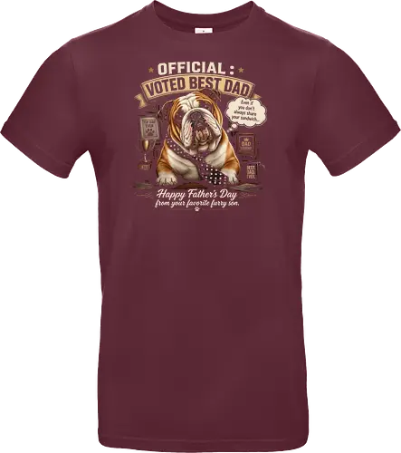 Official Voted Best Dad Vintage English Bulldog Dad Father's Day Gift