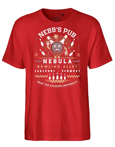Nebb Bowling Mascot Emblem - Strange Life, butterfly, before the storm, Chloe, Max, rachel amber, arcadia bay, video game, gaming, gamer, rocky mountain record traders, the black lantern, true colors, alex chen, haven springs - Fairtrade T-Shirt