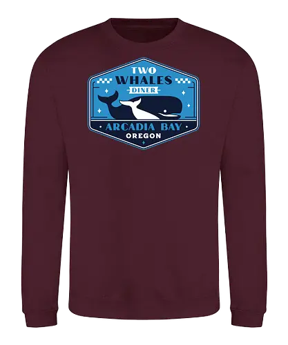 Two Whales Diner Crest - Strange Life, butterfly, before the storm, Chloe, Max, rachel amber, arcadia bay, video game, gaming, gamer, rocky mountain record traders, the black lantern, true colors, alex chen, haven springs - Sweatshirt