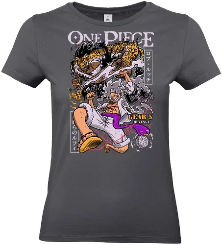 Revenge Clash - Pirate, luffy vs lucci, rob lucci, anime battle, gear 5, cp0, anime pirate, manga fight - Standard T-Shirt (Frauen)