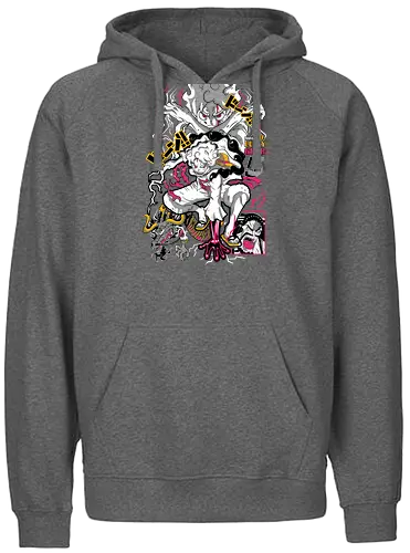Chaos Energy - Pirate, gear 5 luffy, anime transformation, sun god nika, anime battle, pirate king, manga art, grand line - Fairtrade Hoodie