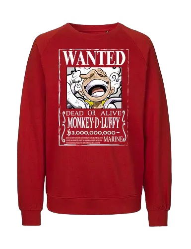 Wanted Emperor - Pirate, gear 5 luffy, wanted poster, pirate emperor, anime pirate, sun god nika, manga design, grand line - Fairtrade Sweatshirt