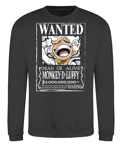 Wanted Emperor - Pirate, gear 5 luffy, wanted poster, pirate emperor, anime pirate, sun god nika, manga design, grand line - Sweatshirt