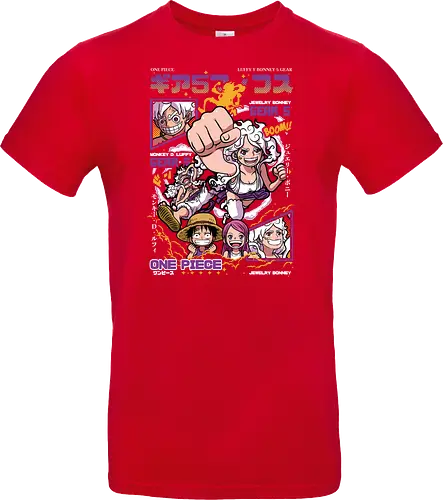 Gear 5 Chaos - Pirate, jewelry bonney, luffy gear 5, anime pirate, egghead arc, worst generation, manga art, anime duo - Standard T-Shirt