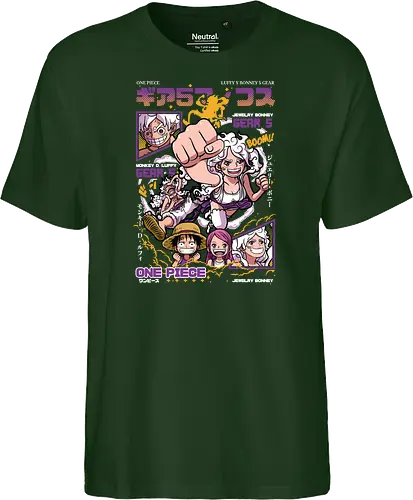 Gear 5 Chaos - Pirate, jewelry bonney, luffy gear 5, anime pirate, egghead arc, worst generation, manga art, anime duo - Fairtrade T-Shirt