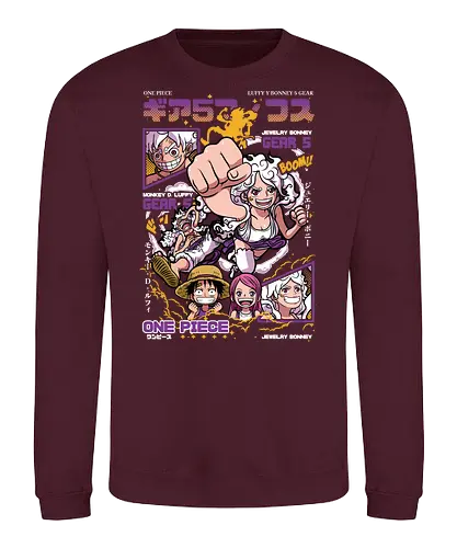 Gear 5 Chaos - Pirate, jewelry bonney, luffy gear 5, anime pirate, egghead arc, worst generation, manga art, anime duo - Sweatshirt