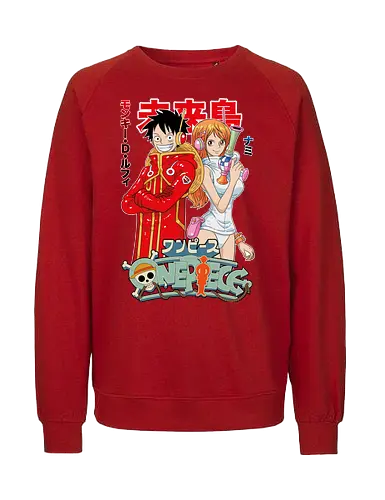Egghead Adventure - Pirate, nami, straw hat crew, anime pirate, egghead arc, anime duo, grand line - Fairtrade Sweatshirt