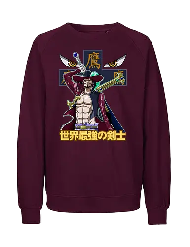 Greatest Swordsman - Pirate, mihawk, dracule mihawk, anime swordsman, warlord, black blade, anime pirate, grand line - Fairtrade Sweatshirt