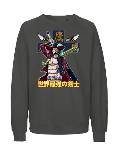 Greatest Swordsman - Pirate, mihawk, dracule mihawk, anime swordsman, warlord, black blade, anime pirate, grand line - Fairtrade Sweatshirt