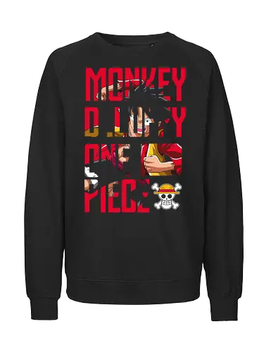 Pirate Typography - Pirate, typography art, anime pirate, straw hat captain, manga style, grand line, anime design - Fairtrade Sweatshirt