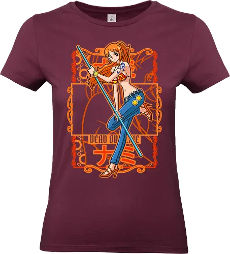 Cat Burglar Style - Pirate, nami, anime girl, straw hat crew, pirate navigator, anime pirate, orange aesthetic, grand line - Standard T-Shirt (Frauen)