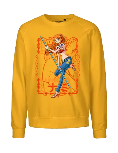 Cat Burglar Style - Pirate, nami, anime girl, straw hat crew, pirate navigator, anime pirate, orange aesthetic, grand line - Fairtrade Sweatshirt