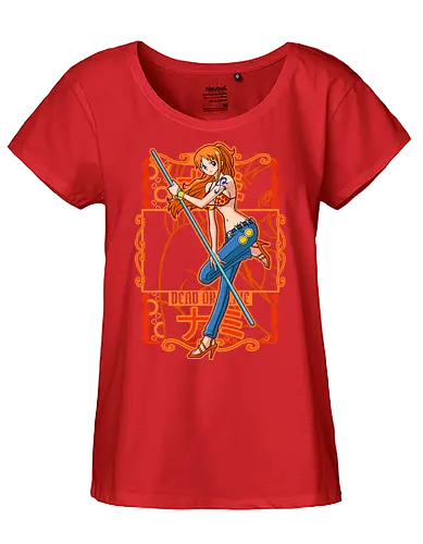 Cat Burglar Style - Pirate, nami, anime girl, straw hat crew, pirate navigator, anime pirate, orange aesthetic, grand line - Fairtrade Girl Shirt