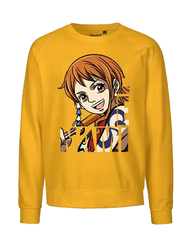 Pirate Queen Energy - Pirate, nami, anime portrait, straw hat crew, anime girl, pirate navigator, manga art, grand line - Fairtrade Sweatshirt