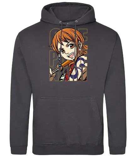 Pirate Queen Energy - Pirate, nami, anime portrait, straw hat crew, anime girl, pirate navigator, manga art, grand line - Standard Hoodie