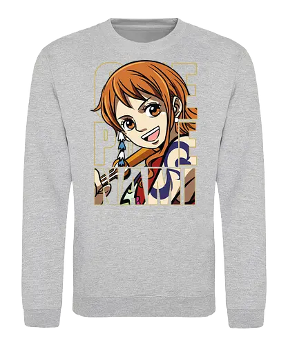 Pirate Queen Energy - Pirate, nami, anime portrait, straw hat crew, anime girl, pirate navigator, manga art, grand line - Sweatshirt