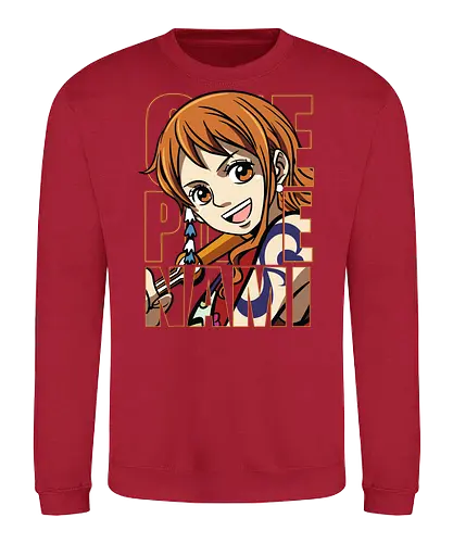 Pirate Queen Energy - Pirate, nami, anime portrait, straw hat crew, anime girl, pirate navigator, manga art, grand line - Sweatshirt