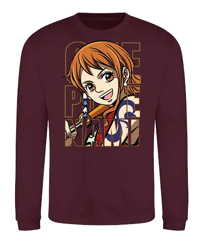 Pirate Queen Energy - Pirate, nami, anime portrait, straw hat crew, anime girl, pirate navigator, manga art, grand line - Sweatshirt
