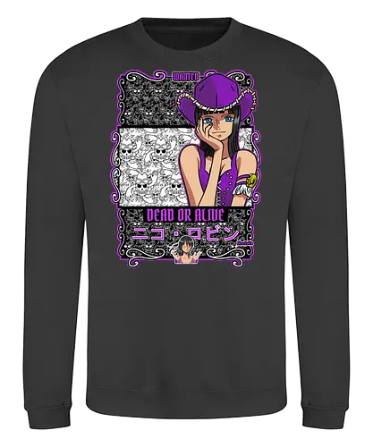 Wanted Mind - Pirate, nico robin, anime girl, straw hat crew, archaeologist, anime pirate, wanted poster, grand line - Sweatshirt
