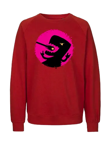 enjoy the meal teroid - dinosaur, dino, meteorid, meteor, trex, glitch, retrogame, vintage, classic team, rock on, logo - Fairtrade Sweatshirt