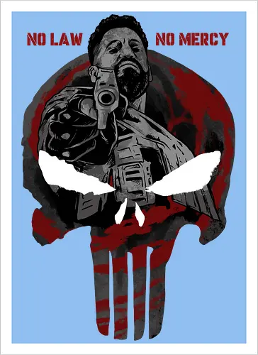 skull of terror  - Superhero, skull, judgement, justice, antihero, no mercy, hitman, assassin - Kunstdruck