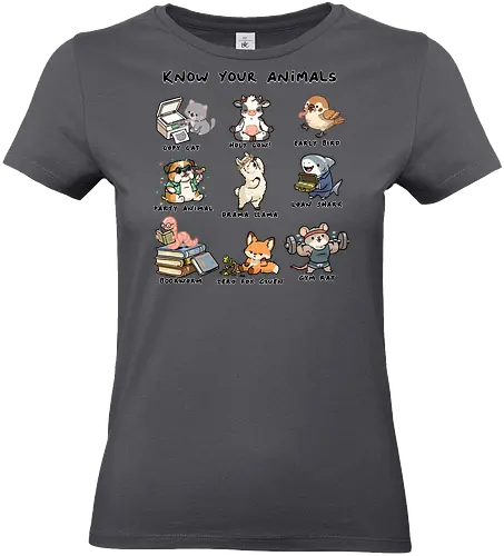 Know Your Animals - animals, animals of the world, bookworm, copy cat, drama llama, early bird, funny, gym rat, holy cow, idiom, joke, loan shark, party animal, sarcastic, zero fox given - Standard T-Shirt (Frauen)