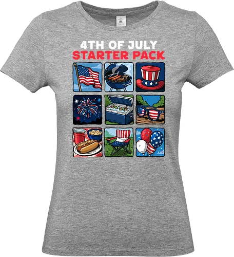 4th of July Starter Pack - 4th of july, 1776, 250th anniversary, america, fourth of july, freedom, independence day, memorial day, patriot, patriotic, red white blue, the british blew a thirteen colony lead, usa, veterans day, with liberty and justice for all - Standard T-Shirt (Frauen)