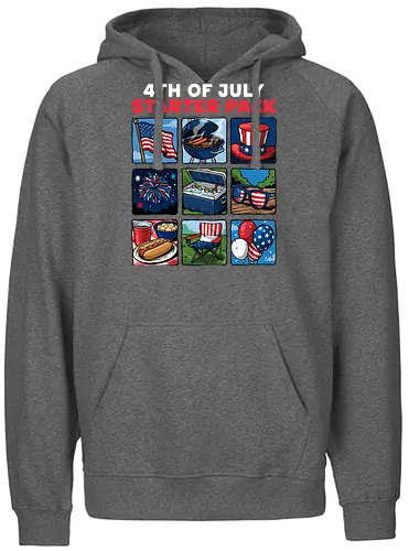 4th of July Starter Pack - 4th of july, 1776, 250th anniversary, america, fourth of july, freedom, independence day, memorial day, patriot, patriotic, red white blue, the british blew a thirteen colony lead, usa, veterans day, with liberty and justice for all - Fairtrade Hoodie