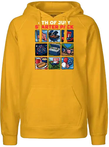 4th of July Starter Pack - 4th of july, 1776, 250th anniversary, america, fourth of july, freedom, independence day, memorial day, patriot, patriotic, red white blue, the british blew a thirteen colony lead, usa, veterans day, with liberty and justice for all - Fairtrade Hoodie