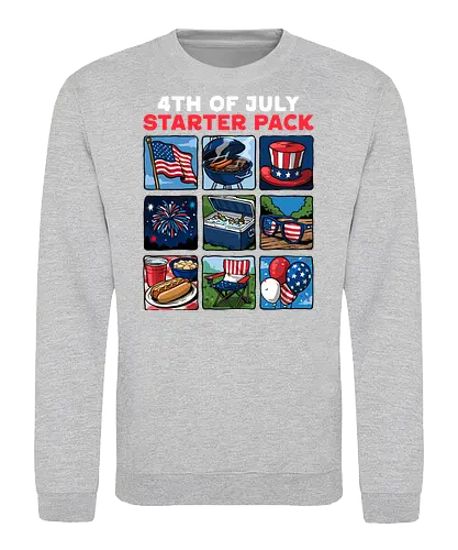 4th of July Starter Pack - 4th of july, 1776, 250th anniversary, america, fourth of july, freedom, independence day, memorial day, patriot, patriotic, red white blue, the british blew a thirteen colony lead, usa, veterans day, with liberty and justice for all - Sweatshirt