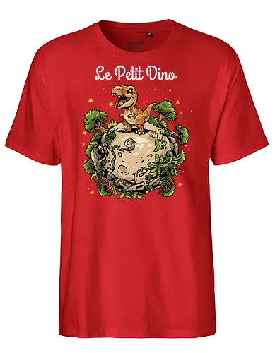 Le Petit Dino - dinosaur, jurassic, paleontology, dino, Prince, book, bookworm, prehistoric, t rex, animal, cosmic, space, planet, stars, universe, world, jurassic world, Jurassic - Fairtrade T-Shirt