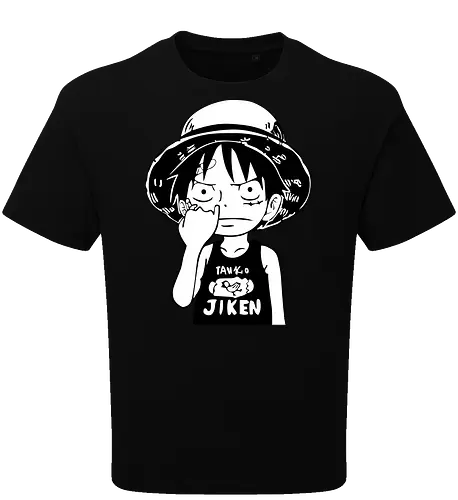 Junger Pirat Strohhut Schwarz Weiß Manga