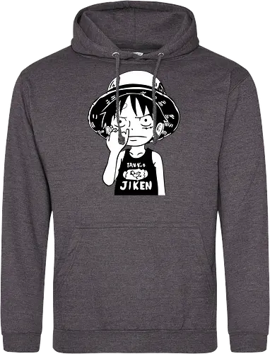 Junger Pirat Strohhut Schwarz Weiß Manga