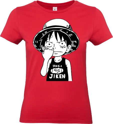 Junger Pirat Strohhut Schwarz Weiß Manga - Standard T-Shirt (Frauen)