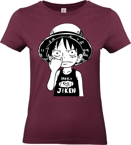 Junger Pirat Strohhut Schwarz Weiß Manga - Standard T-Shirt (Frauen)