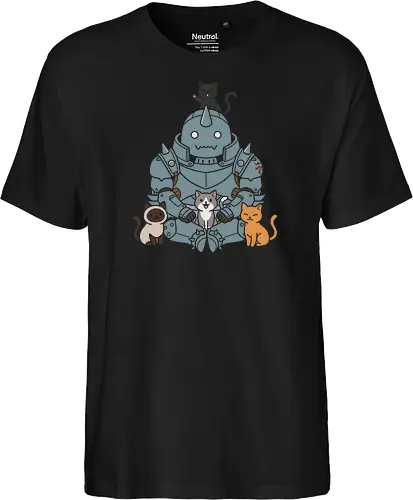 The Gentle Giant: Alphonse's Kawaii Kittens - Fullmetal Alchemist shirt, Alphonse Elric merch, kawaii anime clothing, cute anime cat tee, FMA Brotherhood apparel, chibi anime streetwear, cat lover graphic shirt, wholesome otaku merch, anime stray cats design, minimalist anime apparel - Fairtrade T-Shirt