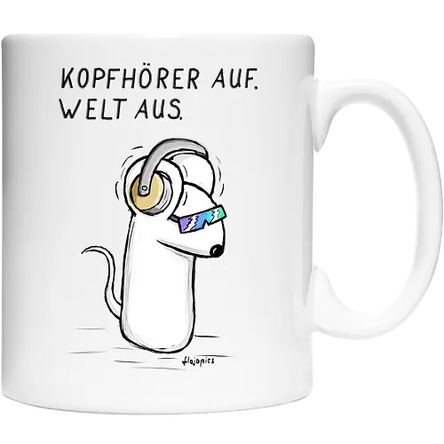 Kopfhörer auf. Welt aus.