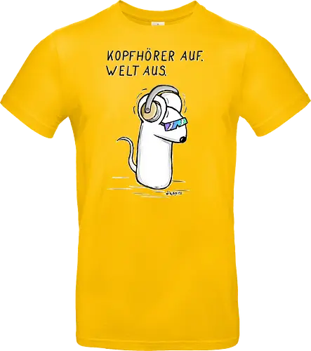 Kopfhörer auf. Welt aus.