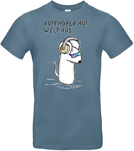Kopfhörer auf. Welt aus. - mouse, headphones, music, techno, beat, sound, bass, DJ, festival, party, rave, Maus, Kopfhörer, Musik, Sonnenbrille, Cartoon, Comic, Flojopics, Kopfhörer auf, Welt aus, SKopfhörer auf, Welt ausound an, Menschen aus, eigene Welt, introvertiert, Ruhe, nicht stören, chillen, Musikliebe, lustig, niedlich, Alltagshumor, T-Shirt, Hoodie, Geschenkidee, Kopfhörer auf Welt aus, EDM, cartoon mouse, cute mouse, funny shirt, music lover, gift idea - Standard T-Shirt