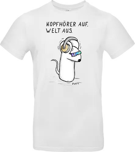 Kopfhörer auf. Welt aus.